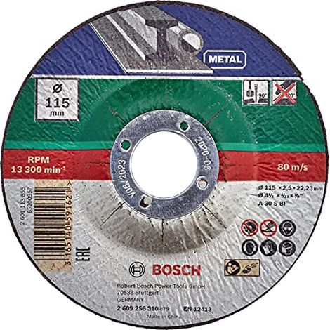 BOSCH Mola Taglio Centro Depresso, Metallo 115 X 22,23 X 2,5 Mm (1/4)