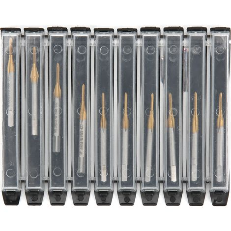 10 pièces M1.3 x 0.3 HSS vis taraud foret Machine de revêtement filetage métrique placage Ti outil à main (1/5)