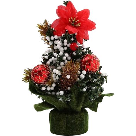 Adorno Navidad Mini Árbol - PVC y Tela - Decoración para Árbol o Mesa - 20 cm - 1 Unidad (1/5)