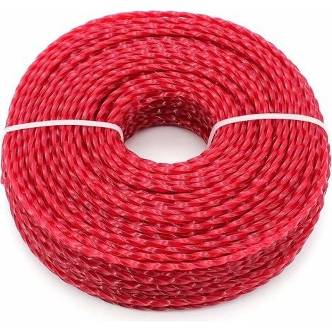 Fil Coupe Bordure Universel, Ligne de Trimmer Strimmer en Nylon 3.0 mm, Fil en Nylon Débroussailleuse Robuste pour Bosse Tête Tondeuse À Gazon de Jardinage (Twist, 3mmx15m) (1/5)