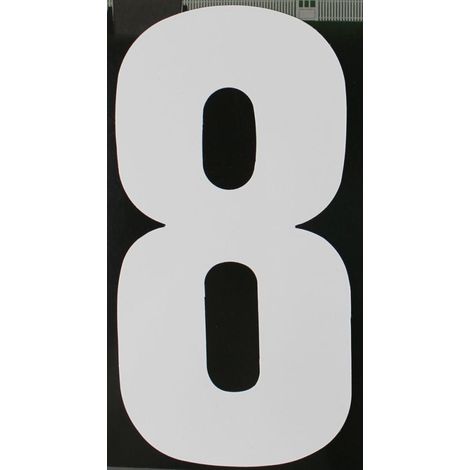 Conacord Reflektierende Klebezahl 8 weiß 170 mm 8 Buchstabe (1/2)