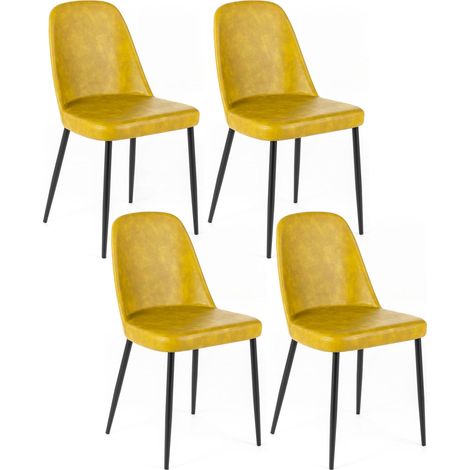 Set 4 Sedie 52x45xH85 cm in Soft-Touch Tamara Senape (1/5)