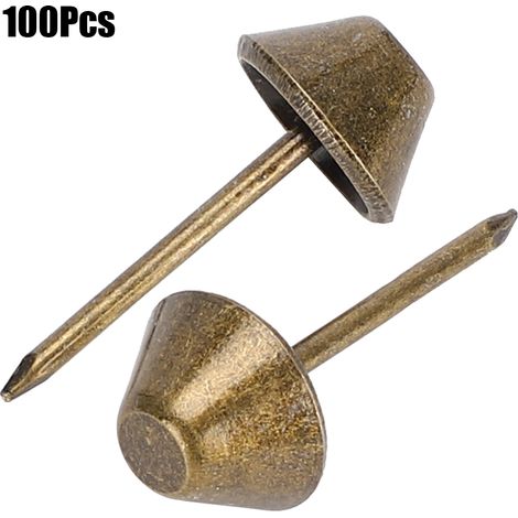 Lot de 100 clous décoratifs vintage pour canapé et meuble, kit assorti de pointes de tapissier pour projets DIY. (1/5)