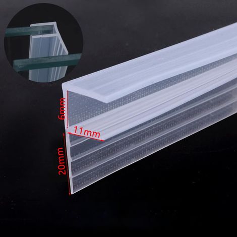 Joint de douche 200 cm, joint pour porte en verre de 6 mm, joint de rechange en PVC pour douche, joint imperméable ou joint de cabine de douche (6 mm de large) (1/5)