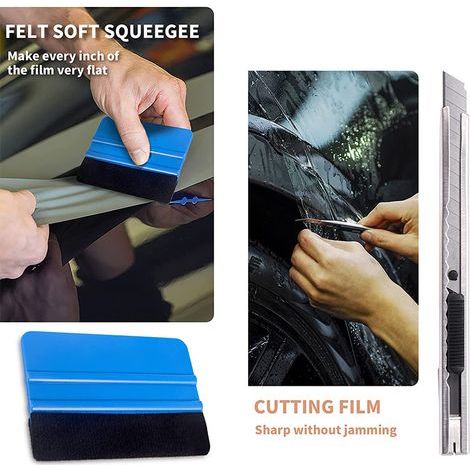 Kit complet de pose de papier peint comprenant un rouleau à joints, un outil de coupe, une raclette en feutre, un outil de lissage et un mètre ruban pour la pose de papier peint, de film vinyle et de (1/5)