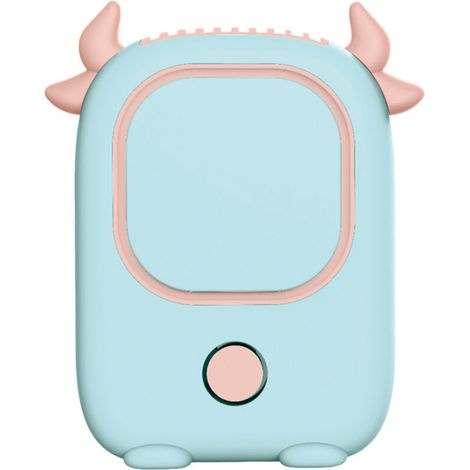 Ventilateur de cou portable sans pales, rechargeable USB, mini ventilateur de bureau bleu démon (1/5)