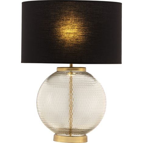 Lampara Sobremesa 28X28X35,5 Metal Dorado/Cristal Transparente/Sin Pantalla (1/2)