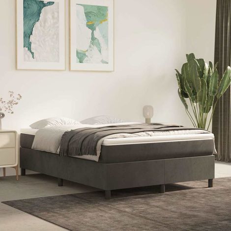 Sommier à ressorts de lit - Sommier pour Adulte et Enfant - Gris foncé 140x200 cm Velours BV157776 - BonneVie (1/5)