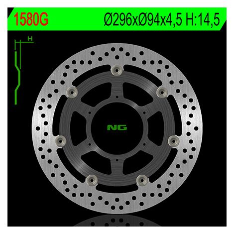 Disco de freno delantero NG para Honda CB 600F/S Hornet ABS 07-13, CBR 600F ABS (296 mm)