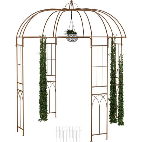 Pérgola metálica de jardín - Forma de jaula para pájaros, cenador independiente (1/5)