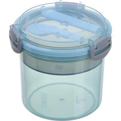 Tazza riutilizzabile Perfect Cup con coperchio, ideale per yogurt, muesli e porridge contenitore per la colazione a tenuta stagna per un facile dosaggio, ideale da portare via (blu) (1/5)