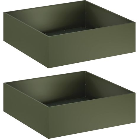 Garden Planter 2 pcs Olive Green 80 x 80 x 30 cm vidaXL