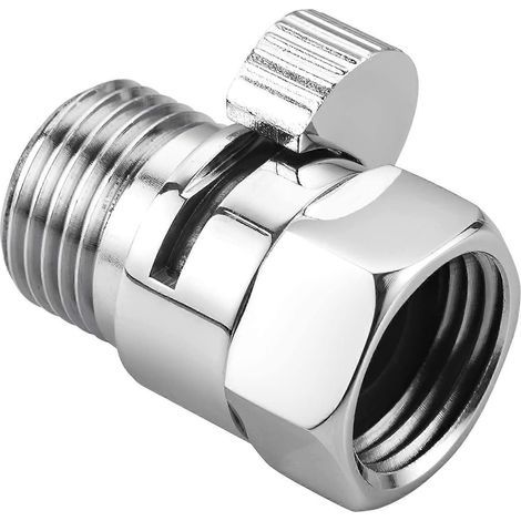 Robinet d'arrêt pour pommeau de douche, régulateur de débit G1/2 pour douchette et bidet. (1/4)