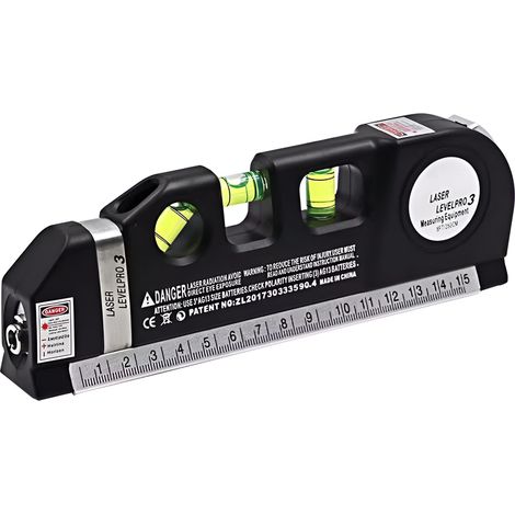 Niveau à laser multifonction haute précision avec règle en acier, mètre à laser ligne droite, outils de niveau à laser pour usage domestique (1/4)