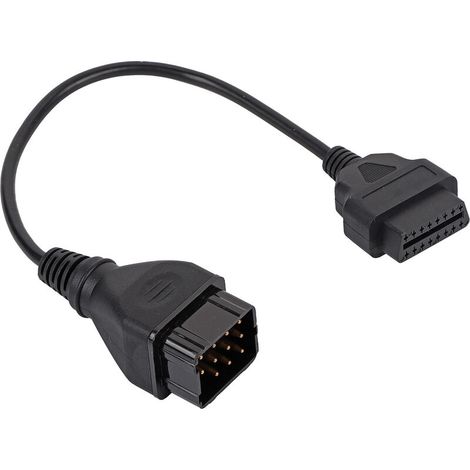 Jeffergarden Câble de diagnostic OBD2 connecteur adaptateur 12 broches à 16 broches câble d'extension de pièces automobiles-DOU