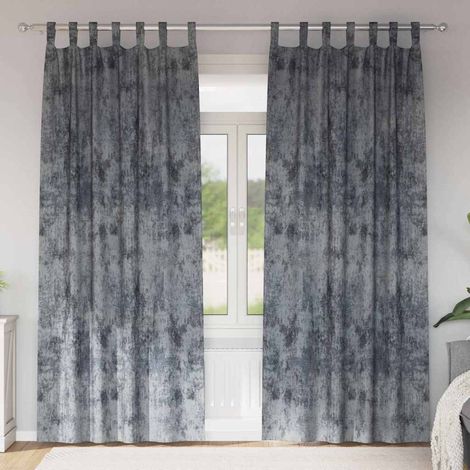 Samtvorhänge mit Vorhängen 2 pcs Silber Grau 260 x 140 cm Samt