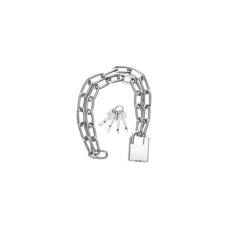 Antivol à chaîne de vélo de 100 cm, chaîne de sécurité, antivol de moto, en acier inoxydable avec cadenas et clé, pour garages, portes, clôtures (1/5)