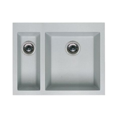 Lavello Elleci Incasso 2 vasche 59x50 Quadra 150 Metaltek Ghisa LMQ15070 (1/3)
