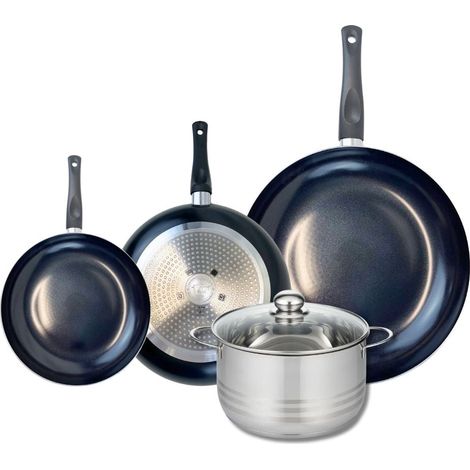 Ensemble de 3 Poêles de cuisson 20, 24 et 32 cm et 1 faitout 20 cm Elo Prima Brillant (1/5)