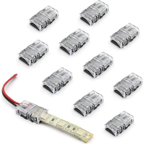 Connecteur Ruban LED Raccord Ruban LED 2 Broches 8mm 10 Pièces (1/5)