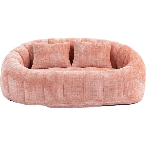 Sofá saco de chenilla con espuma viscoelástica 145 x 95 x 63 cm rosa HOMVRA (1/5)