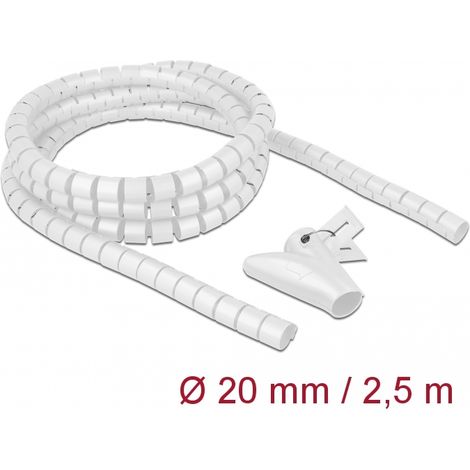 Delock Manguera en espiral con herramienta de tiro 2,5 m x 20 mm blanco