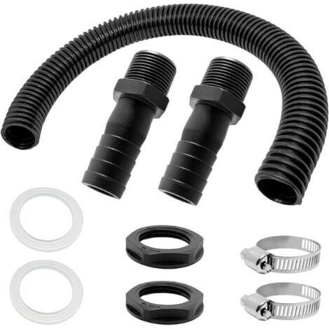 Trop Plein Cuve,2 Pcs Trop Plein Cuve Eau 1000L,Raccord Recuperateur d Eau de Pluie,Kit de Jumelage Cuve mit Joints,Tuyau de Raccordement et 2 Embouts avec Contre-écrous pour Cuve Eau (B)