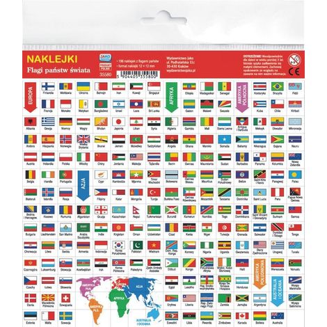 Adesivi. Bandiere del mondo.