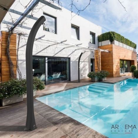 Doccia solare da giardino Happy 100 Arkema da 23 Lt  Con piatto doccia antracite  Antracite