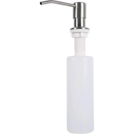 Distributeur de savon chromé intégré, ensemble d'accessoires de cuisine rechargeables pour éviers (1/4)