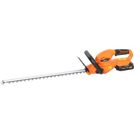 Taille-haie électrique sans fil 100 W, lame 51 cm, batterie au lithium 2,0 Ah avec chargeur, couleur orange (1/5)