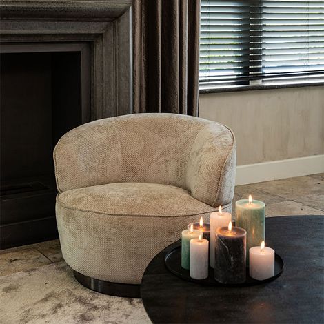 Fauteuil Eden Filou tissu beige 87x88x70cm