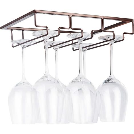 Sous réservoir de verre à vin, verres à tige, porte-verre suspendue, rangement en verre en métal (bronze) (1/5)