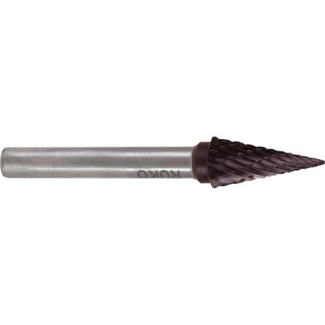 RUKO Fresatura in metallo duro SKM Ø 12 mm lunghezza testa 25 mm Ø gambo 6 mm TiCN dentatura KVZ 4 - 116038TC