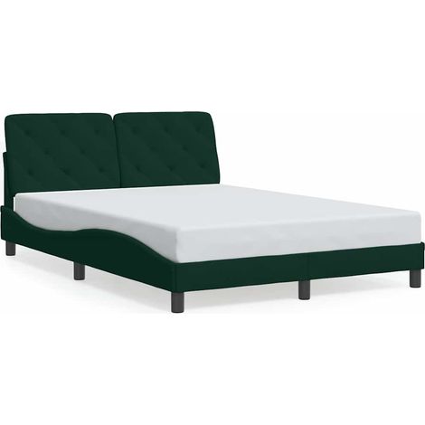Maison Exclusive - Giroletto senza Materasso Verde Scuro 140x190 cm in Velluto