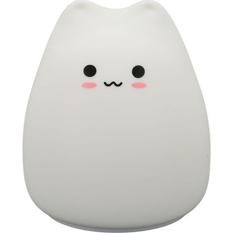 Silikon-Katzenlampe, 7 Farben, Atemmodus, warmweißes Licht, niedliches Touch-Nachtlicht, Tischlampe fürs Babyzimmer, bezaubernde Katze (1/5)