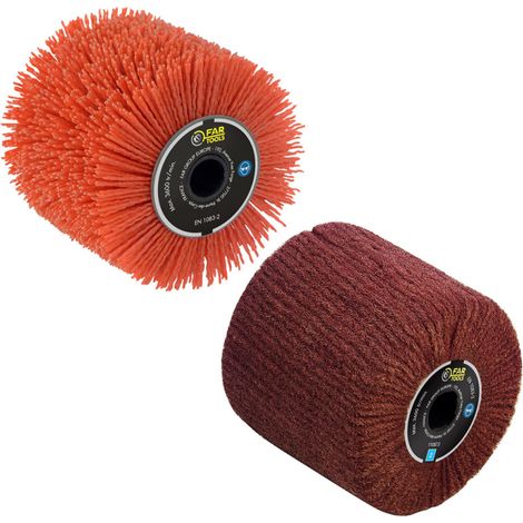 Pack de 2 Brosses (nylon abrasif, fibre synthétique) Ø120x100mm pour rénovateur FARTOOLS (1/5)