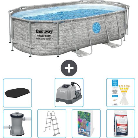 Bestway Power Steel Oval - 427x250x100 cm - 8-teilig S649