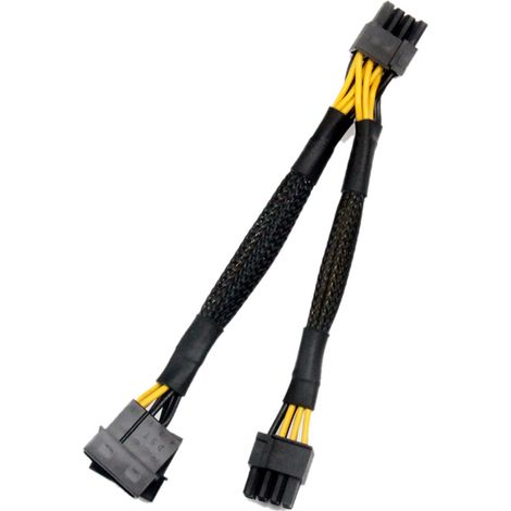 Für PCI-E PCI Express-Grafikkartenadapter: Duales 4-Pin-Molex-IDE-Stromkabel auf 8-Pin (6+2-Pin) GPU.