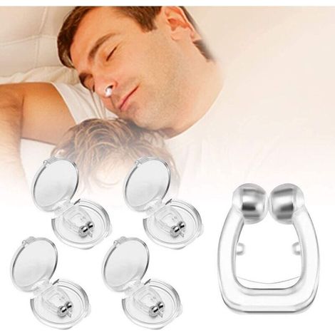Dispositif Anti-ronflement, dilatateur Nasal, Aide silencieuse d'arrêt de ronflement pour Hommes ou Femmes, Pince nasale magnétique avec pour Une Congestion du Sommeil Confortable (Transparen (1/5)