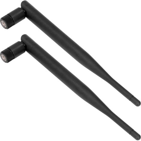 Deux antennes pliables SMA double bande 2,4 GHz/5,8 GHz de 5 dBi avec broches internes, adaptées aux routeurs et distributeurs automatiques. (1/5)