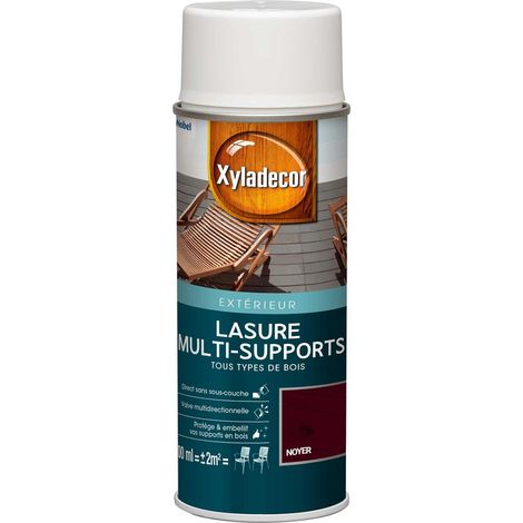 Lasure aérosol multi-supports tous types de bois extérieur - aspect mat noyer 400 mL - Xyladecor