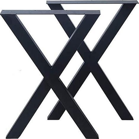 Pieds de table en métal 2PCS – Charge max 200 kg – Jambes en croix X – Hauteur 700 mm – Largeur 500 mm – Installation rapide (1/4)