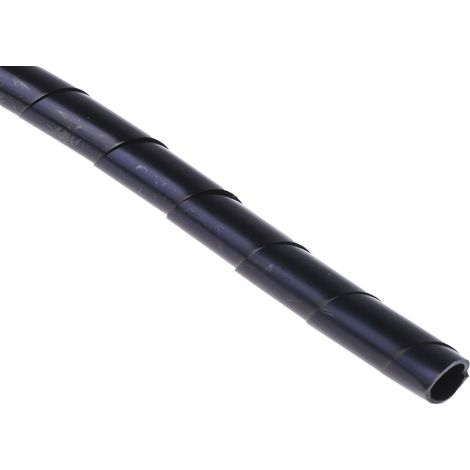 Gaine de câble spiralée RS PRO, Ø 6mm 8mm, en Polyéthylène Noir (1/3)