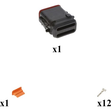 Kit connettore serie DT maschio porta femmina 12 vie CE04 Nero