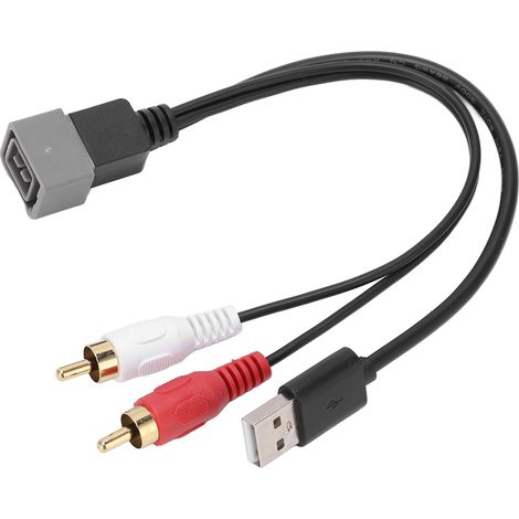 Câble adaptateur USB RCA 23cm/9.06in 8Pin pour autoradio Nissan Cube Juke Versa (1/5)