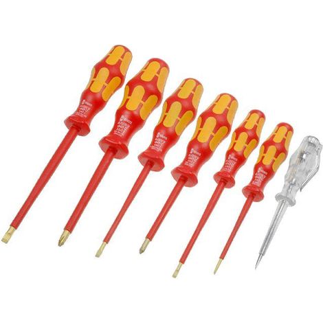 WERA - 6 tournevis isole cruciforme PH et plat