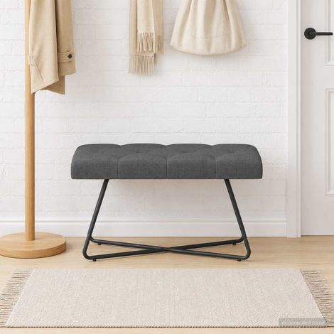 vidaXL Panchina con bottoni imbottiti Grigio Scuro 80 x 40 x 46 cm