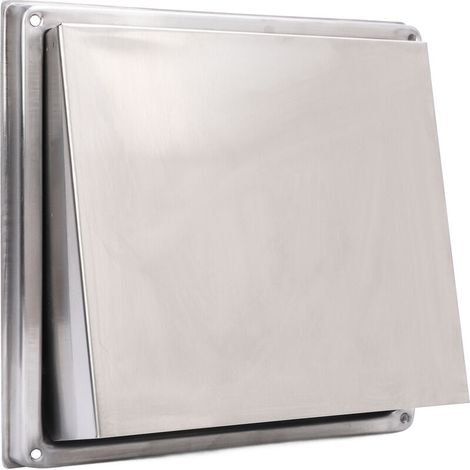 Sortie d'air Carrée Mobile 100mm Couvercle de Ventilation D'extracteur de Sortie de Hotte Murale Extérieure en Acier Inoxydable avec Persiennes Actives Adapté à la Cuisine (1/5)