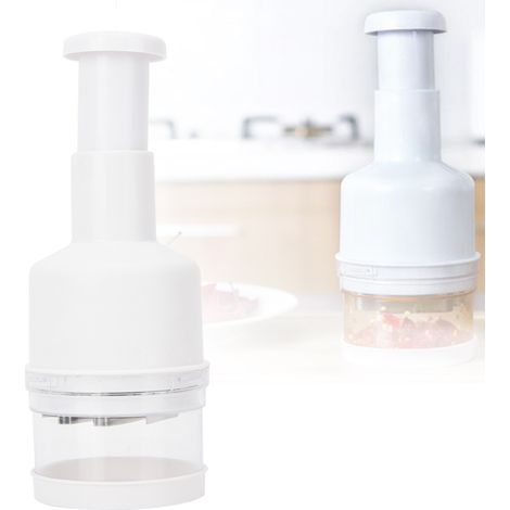 Presse-ail manuelle de cuisine, hachoir, coupe-légumes, éplucheur d'oignons (blanc) (1/5)